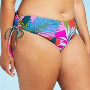 Xhilaration Hipster Tropical Print Bikini Swim Bottom Plus Size  2X